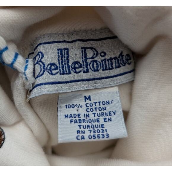 Vintage 90s Turtleneck Top Cream Embroidered Cats Shirt Misses Size M New Flaw - Picture 5 of 8